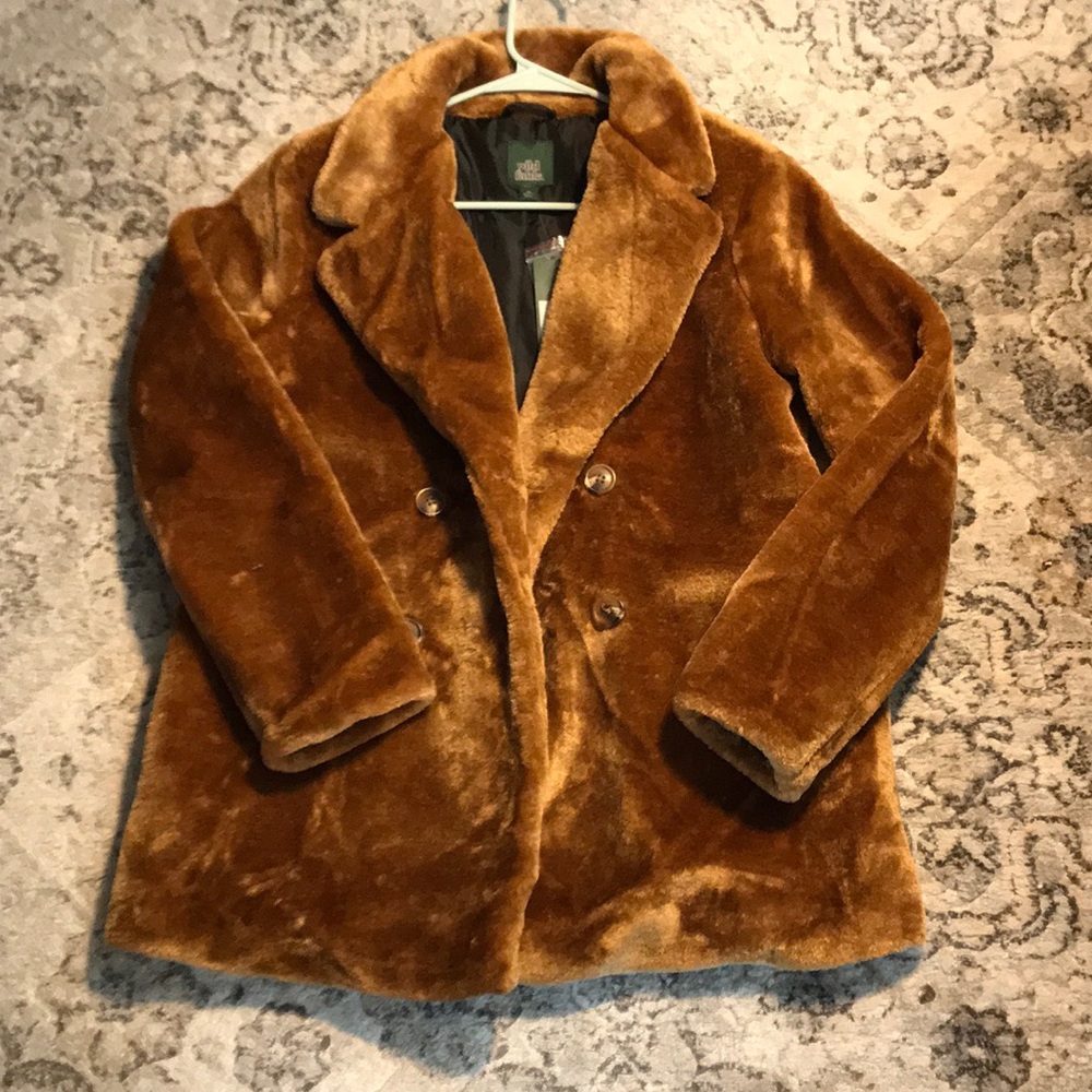 New Wild Fable Camel Color Faux Fur Coat